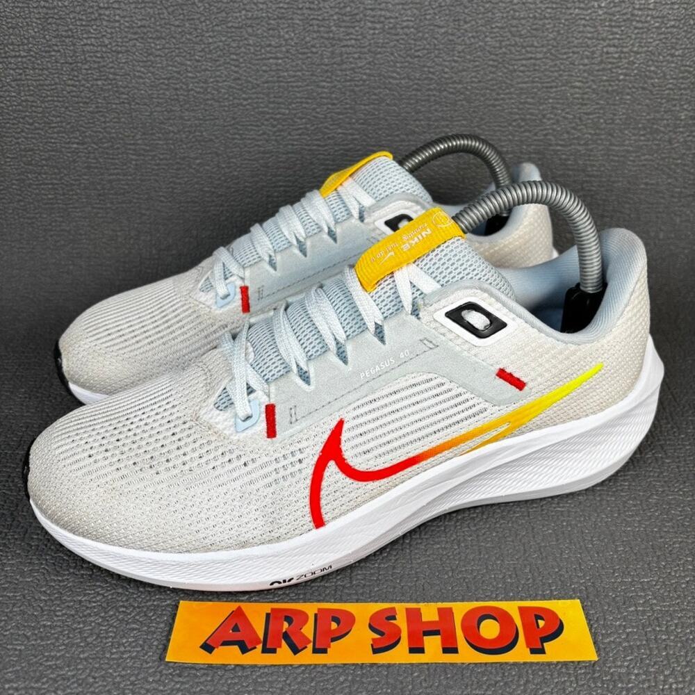 Nike Air Zoom Pegasus 40 Women`S Size 9 Grey Yellow Running Shoes Dv3854-102